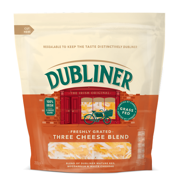 Dubliner Freshly Grated Three Cheese Blend 200g pack